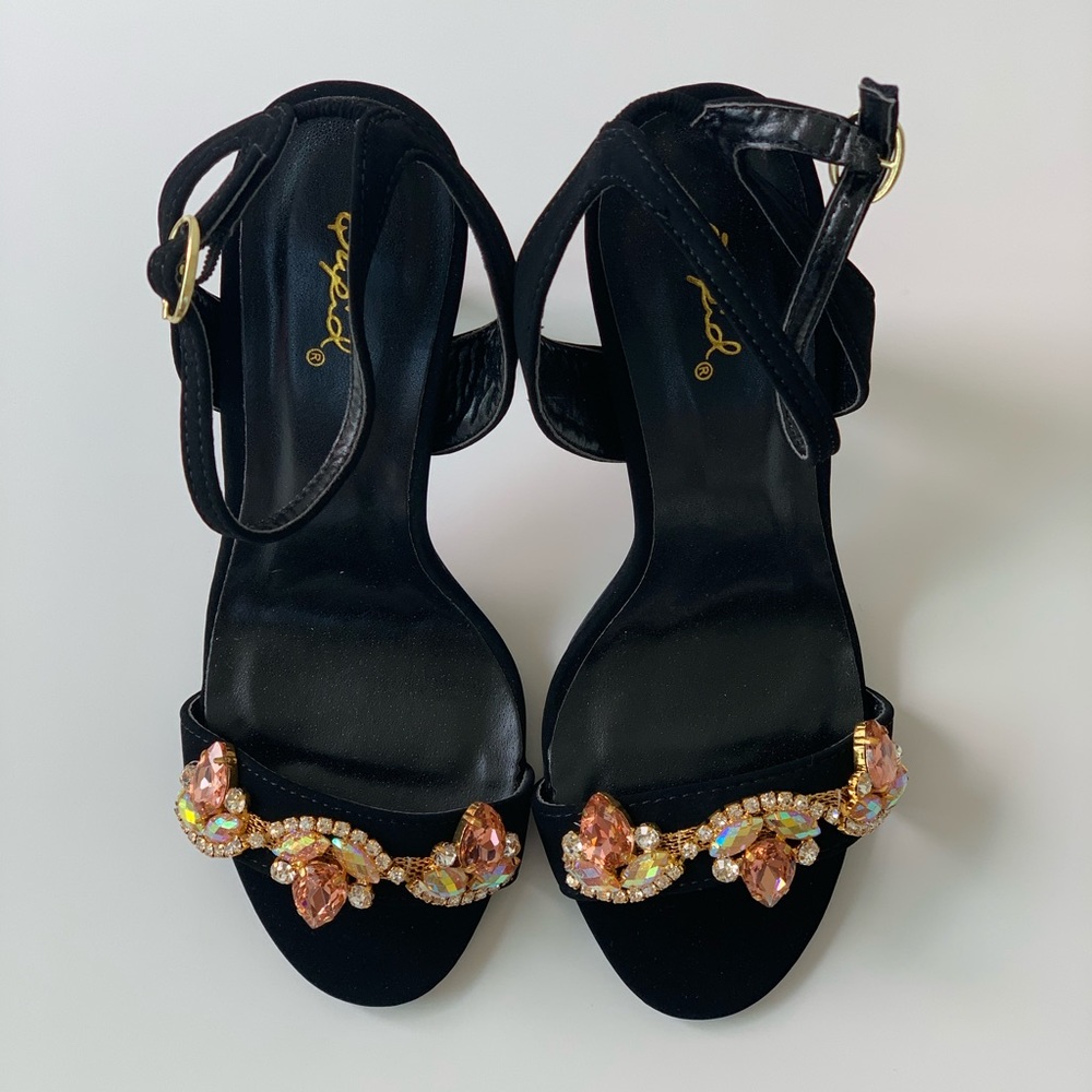 Quipid Rhinestone Embellished 4” Heels - Picture 2 of 11